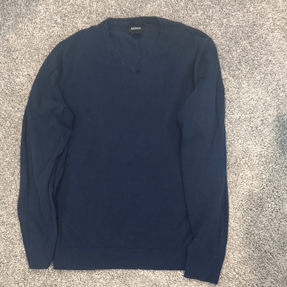 Alfani Men's Deep Blue V-Neck Sweater